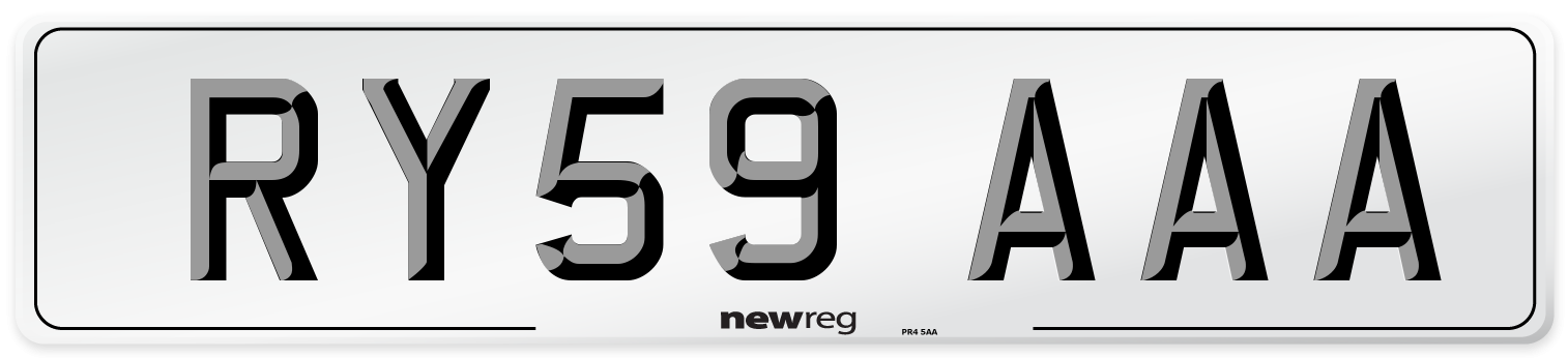 RY59 AAA Number Plate from New Reg